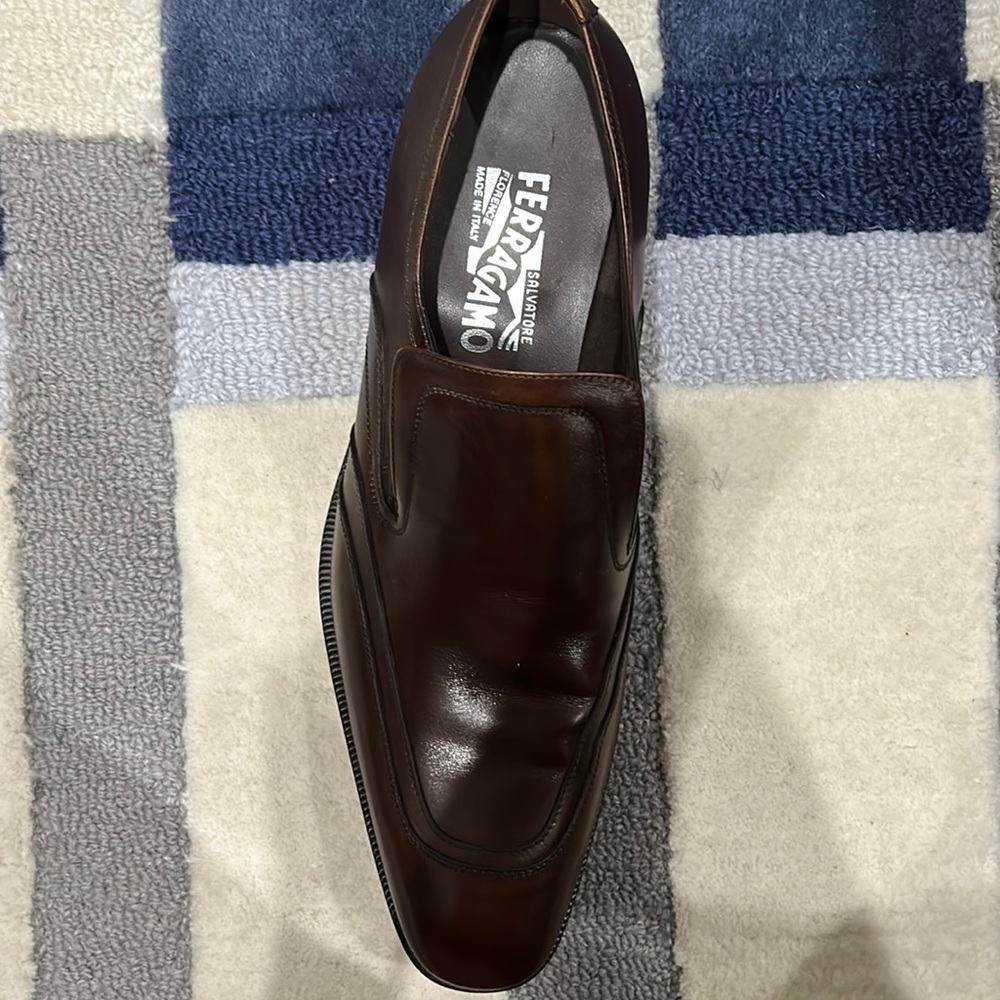 Ferragamo dark brown dress shoe